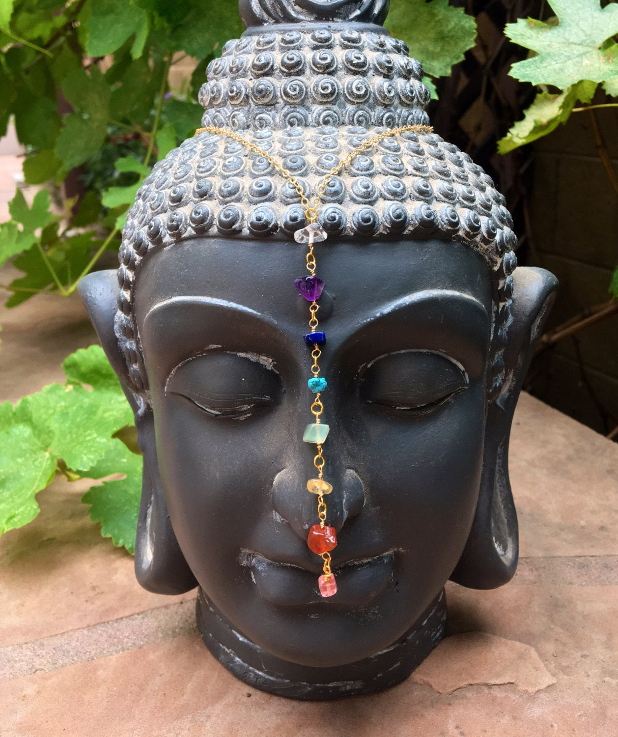 7 Chakra Necklace, Gemstone Necklace, Crystal Necklace, Statement Necklace, Rainbow Necklace, Yoga Gemstone Necklace, Chakra Stone Jewelry