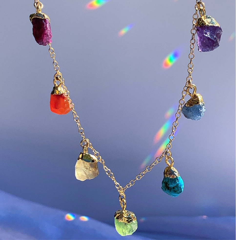Raw Chakra Stone Necklace