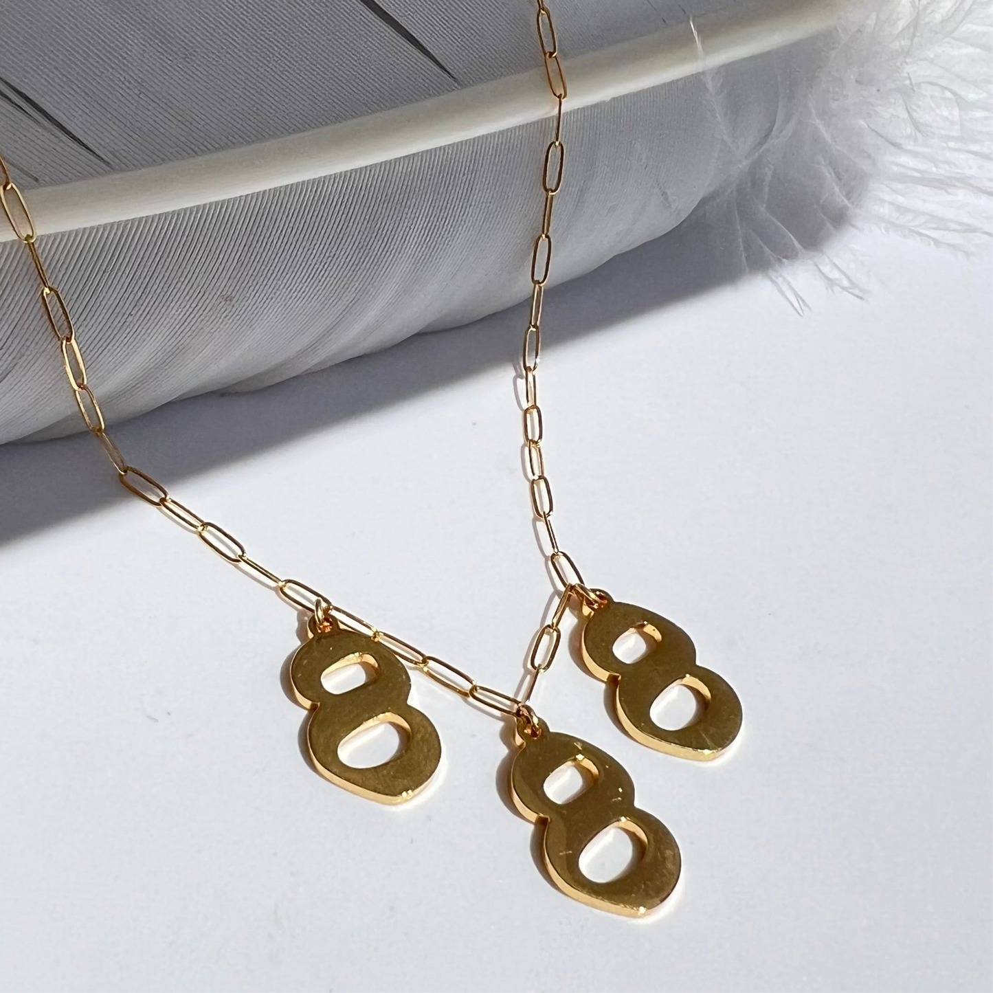 Customizable Angel Number Necklace in 14k Gold Filled or Sterling Silver
