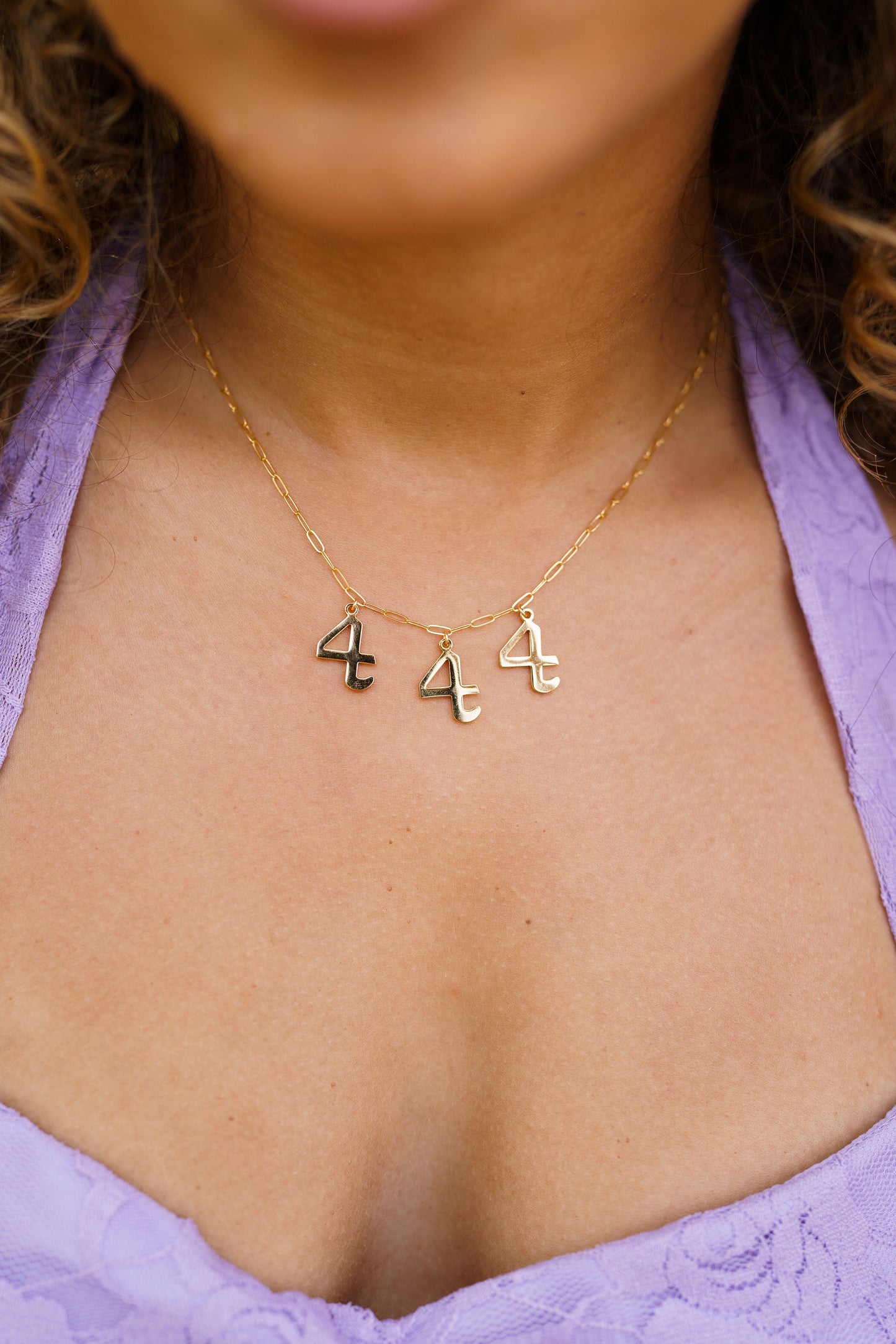 Customizable Angel Number Necklace in 14k Gold Filled or Sterling Silver