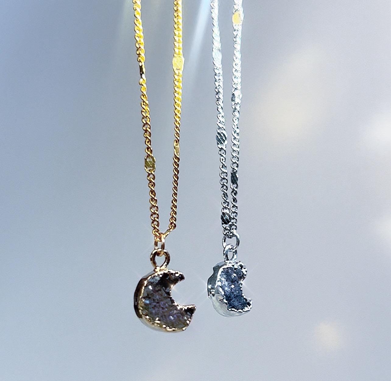 Amethyst Moon Necklace, Amethyst Moon Jewelry, Crescent Moon Necklace Large, Crescent Moon Pendant, Moon and Star Necklace, Moon Lover