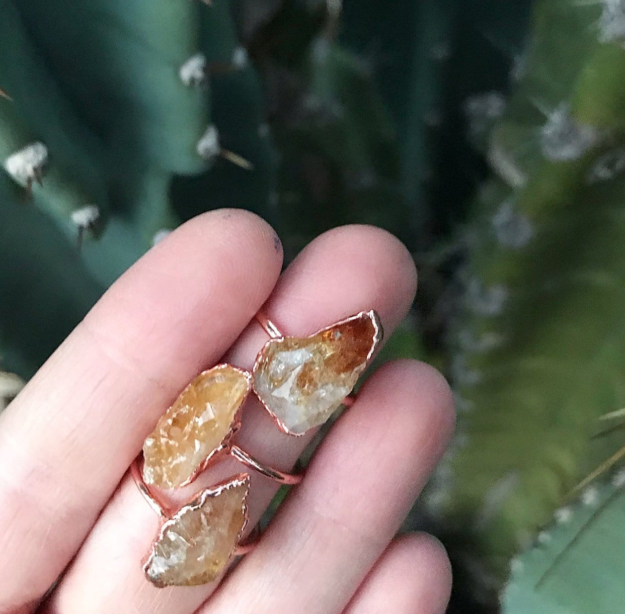 Chunky Raw Citrine Ring in Copper