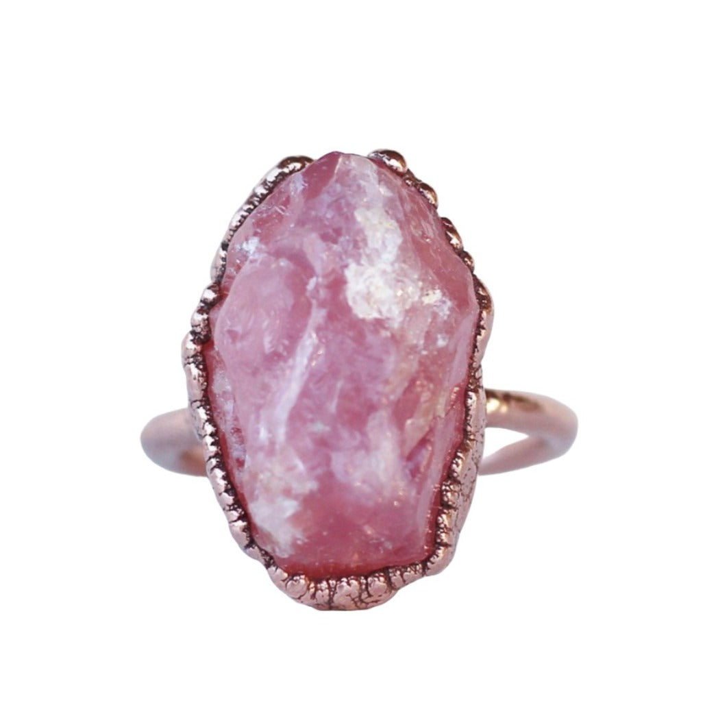 Massive super heavy rose deals quartz sterling ring