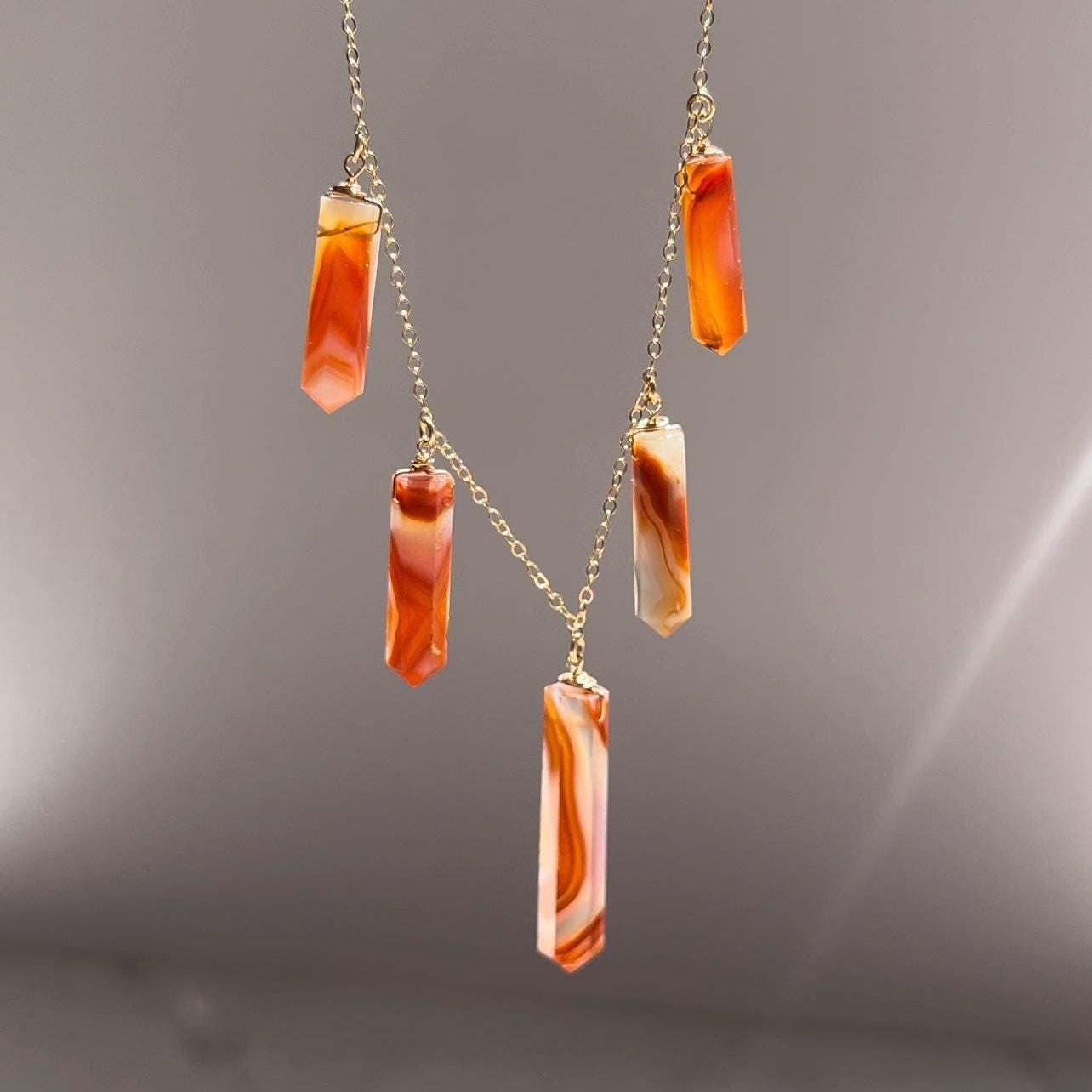 Carnelian Statement Necklace, Carnelian Point Necklace, Carnelian Necklaces for Women, Carnelian Statement Necklace Gold, Carnelian Choker