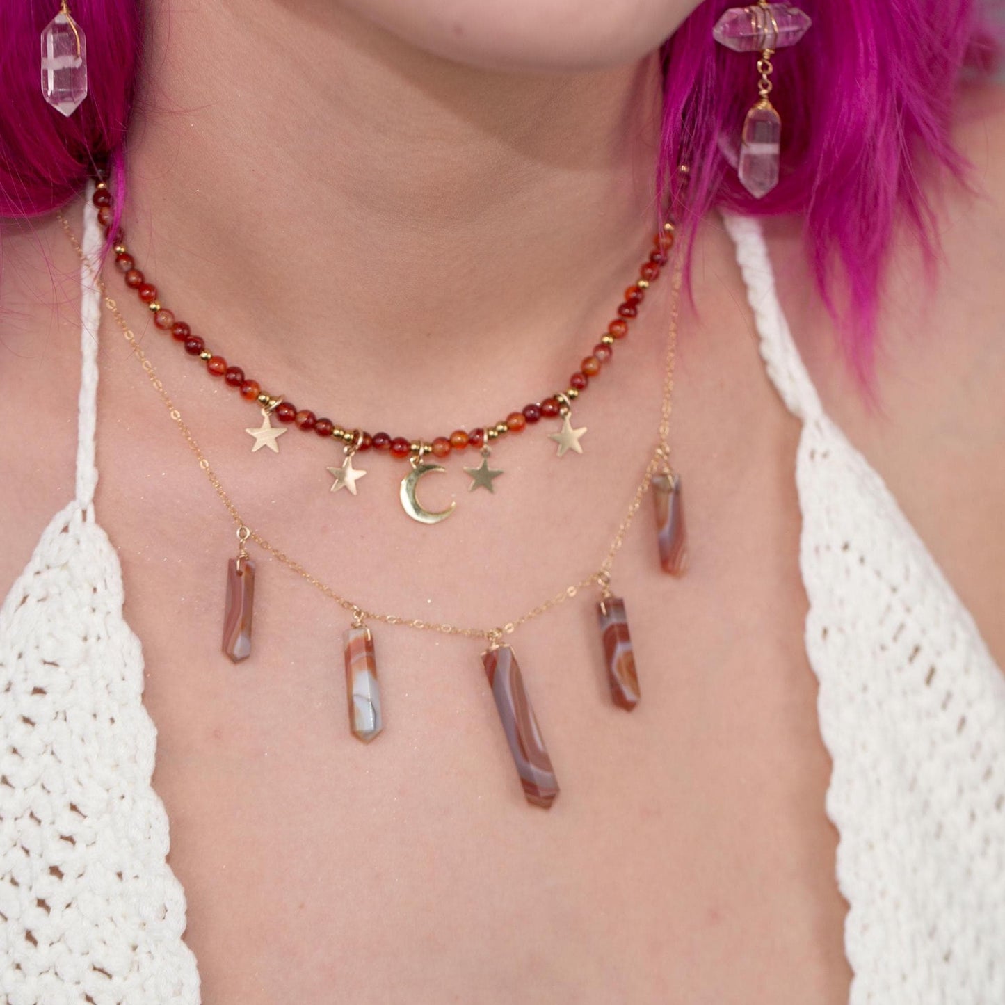 Carnelian Statement Necklace, Carnelian Point Necklace, Carnelian Necklaces for Women, Carnelian Statement Necklace Gold, Carnelian Choker