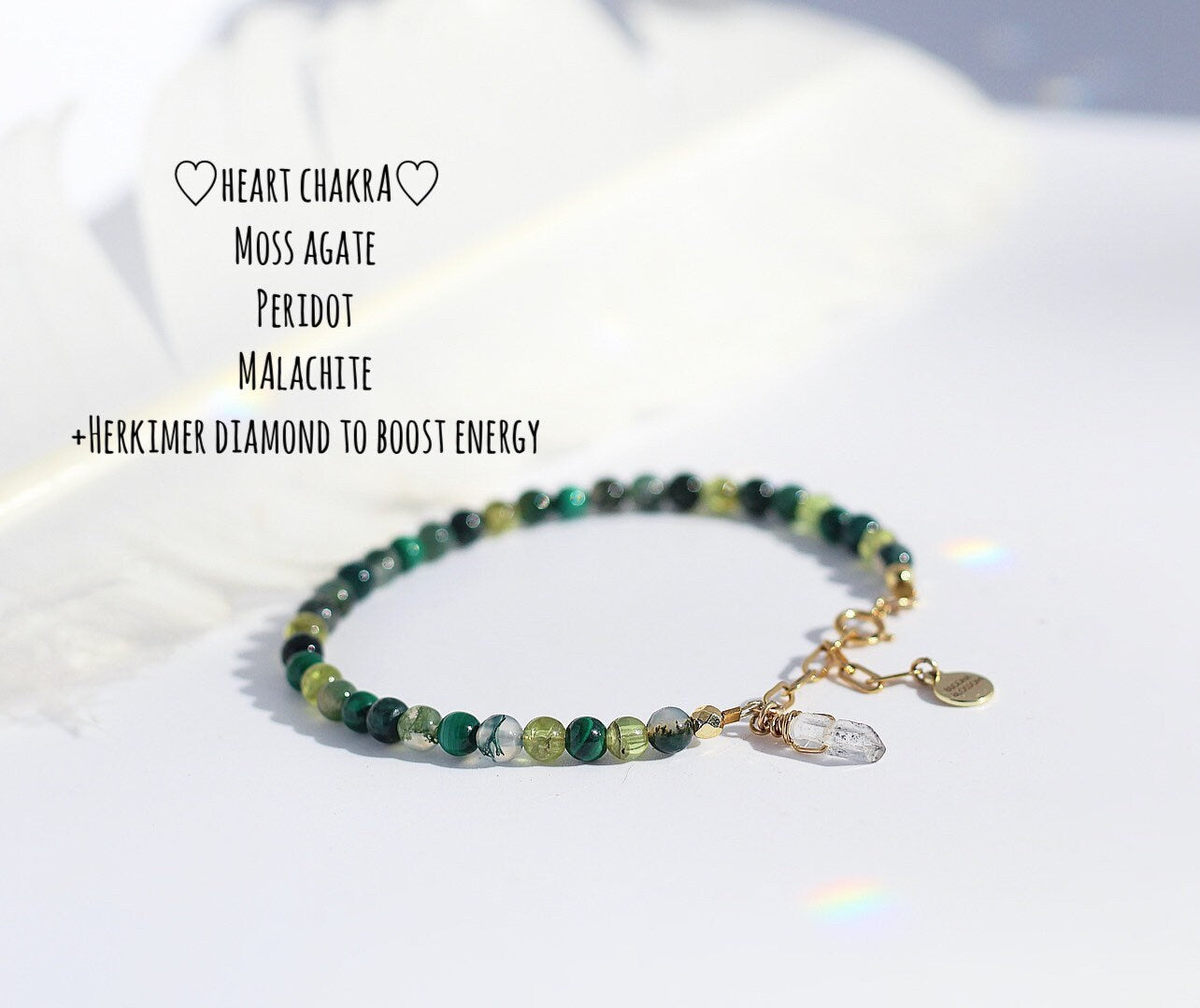 Chakra Crystal Bracelet, Delicate Crystal Bead Bracelet, Rainbow Stacking Bracelet, Raw Crystal Bead Bracelet, Chakra Jewelry
