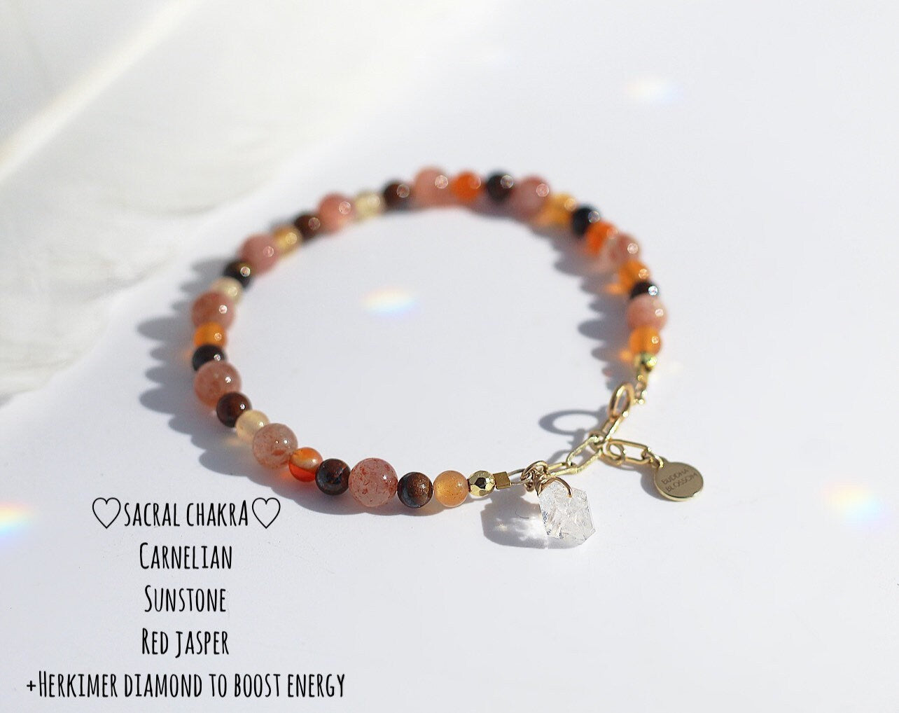 Chakra Crystal Bracelet, Delicate Crystal Bead Bracelet, Rainbow Stacking Bracelet, Raw Crystal Bead Bracelet, Chakra Jewelry