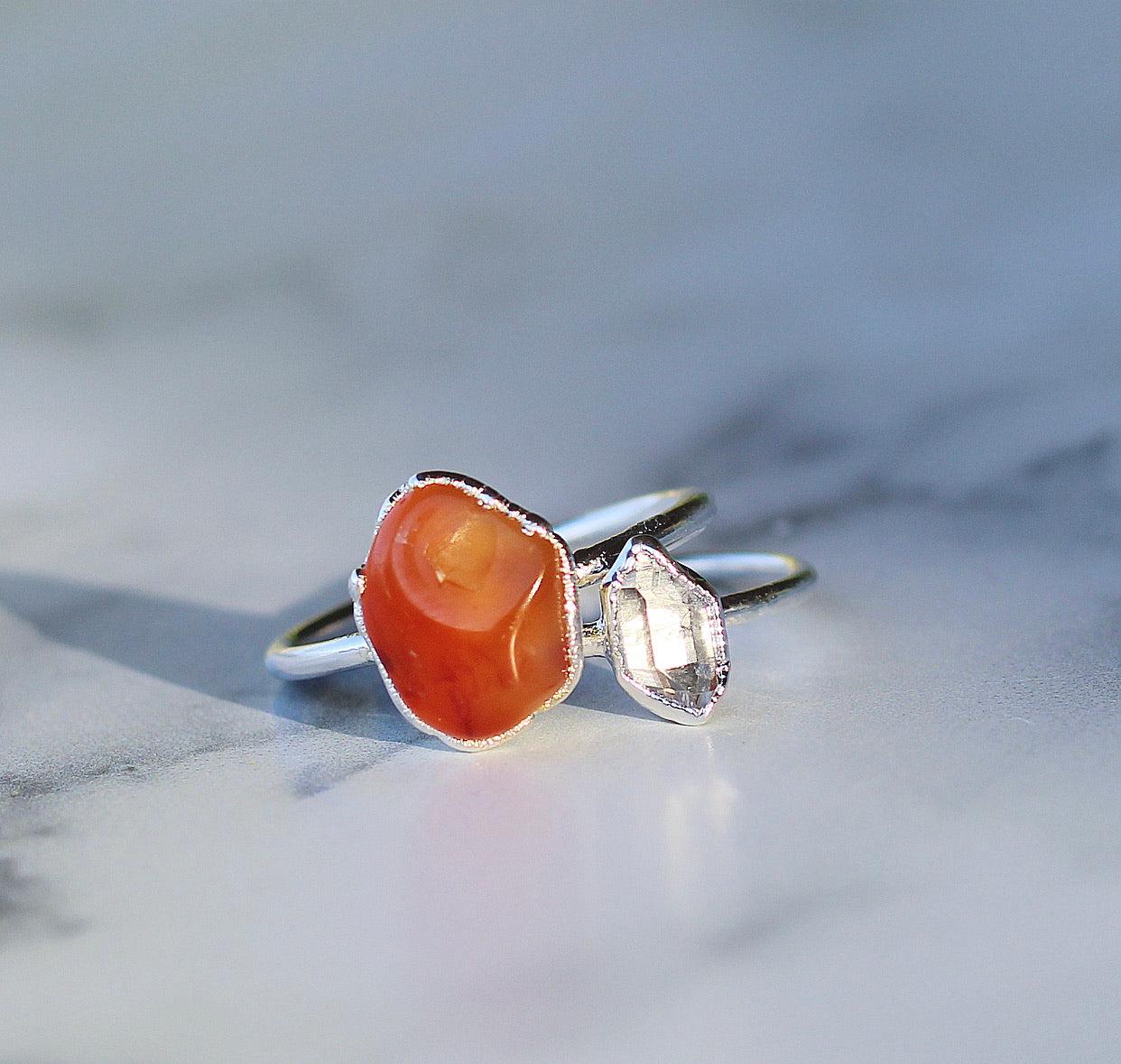 Chunky Carnelian Ring in Sterling Silver, gemstone jewelry, raw gemstone ring, root chakra ring, orange carnelian, gemstone ring, big raw gemstone, carnelian raw stone, carnelian ring, chunky carnelian, buddha blossom, blossom jewels