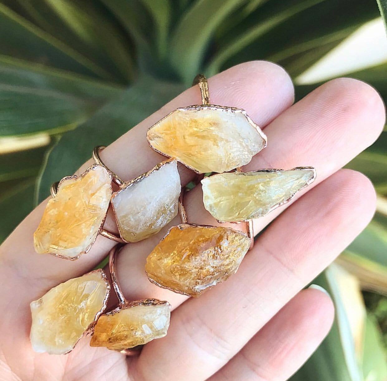 Chunky Raw Citrine Ring in Copper