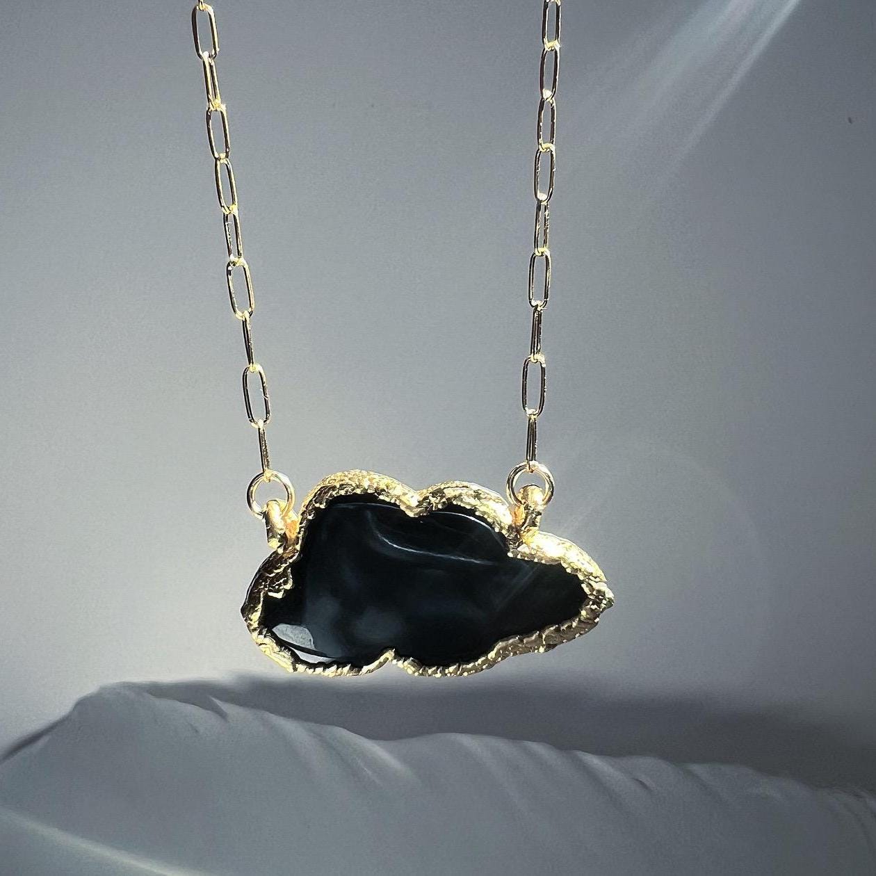 Black Cloud Necklace, Cloud Jewelry Gift, Silver Lining Cloud Gift, Dark Cloud Jewelry, Silver Lining Gift for Her, Positivity Gift Jewelry