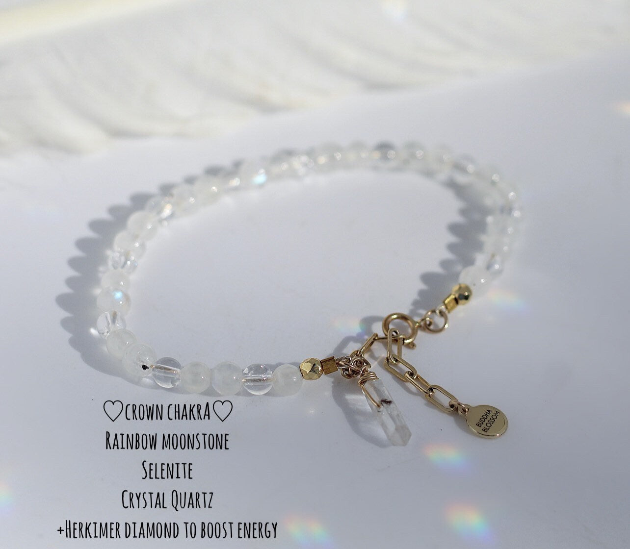 Chakra Crystal Bracelet, Delicate Crystal Bead Bracelet, Rainbow Stacking Bracelet, Raw Crystal Bead Bracelet, Chakra Jewelry