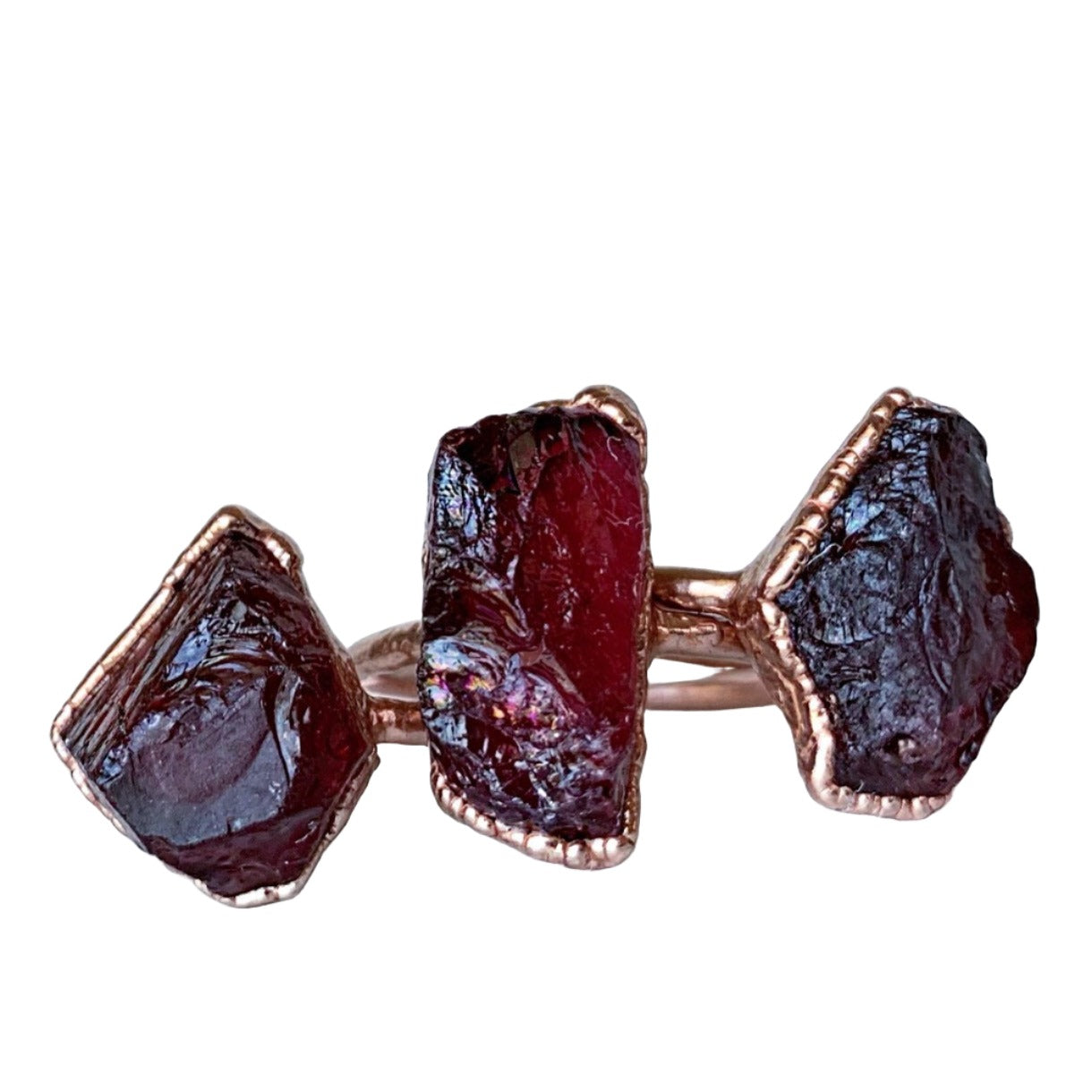 Chunky Raw Garnet Stone Ring January Birthstone – Buddha Blossom