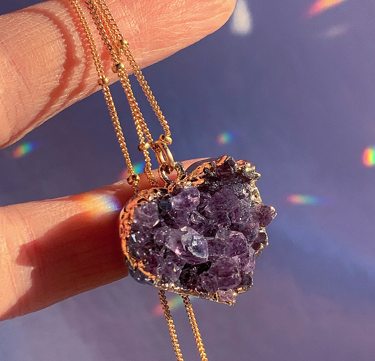Amethyst Heart Necklace, Heart Geode Necklace, Self Love Necklace, Purple Heart Pendant, Crystal Heart Necklace, Heart Charm Necklace