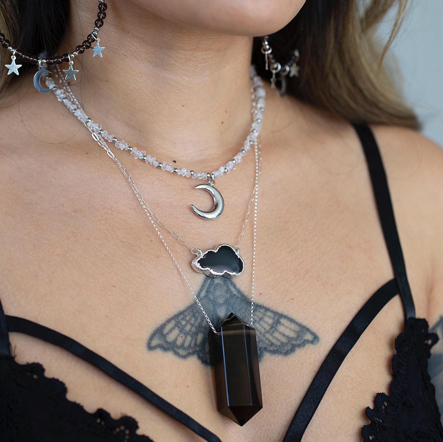 Black Cloud Necklace, Cloud Jewelry Gift, Silver Lining Cloud Gift, Dark Cloud Jewelry, Silver Lining Gift for Her, Positivity Gift Jewelry