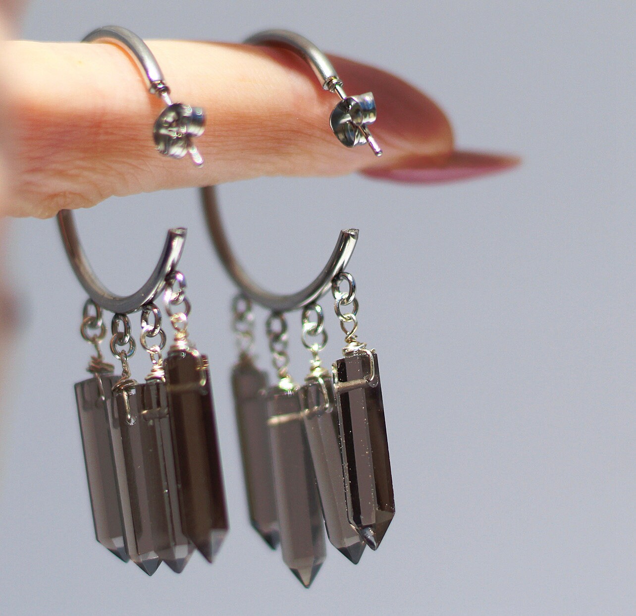 Pick Your Crystal- Charming Chime Hoops