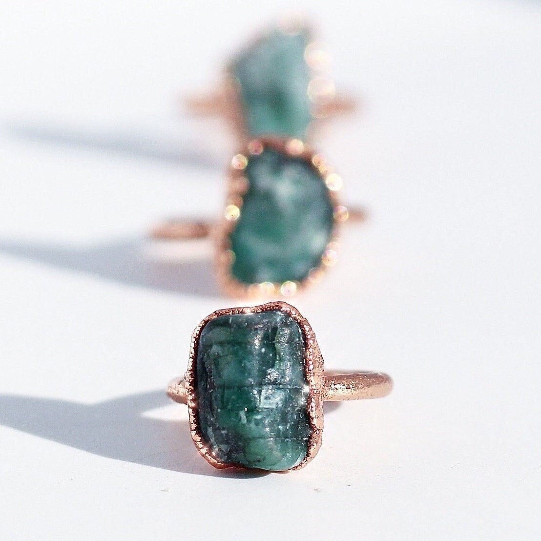 Rough emerald ring | Raw Emerald birthstone ring | Raw stone jewelry | Raw 2024 emerald jewelry | Raw emerald ring | May birthstone jewelry