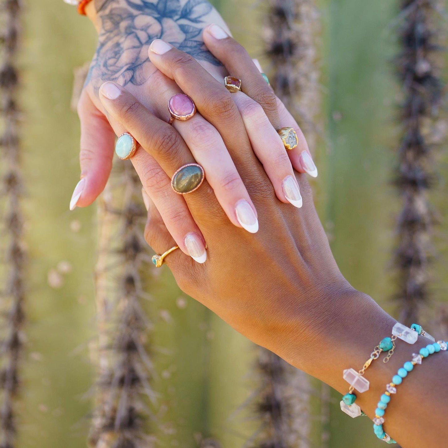 Arizona Turquoise and Crystal Quartz Point Bracelet, Crystal Point Bracelet, Protection Bracelet, Raw Turquoise Bracelet, Arizona Turquoise Jewelry