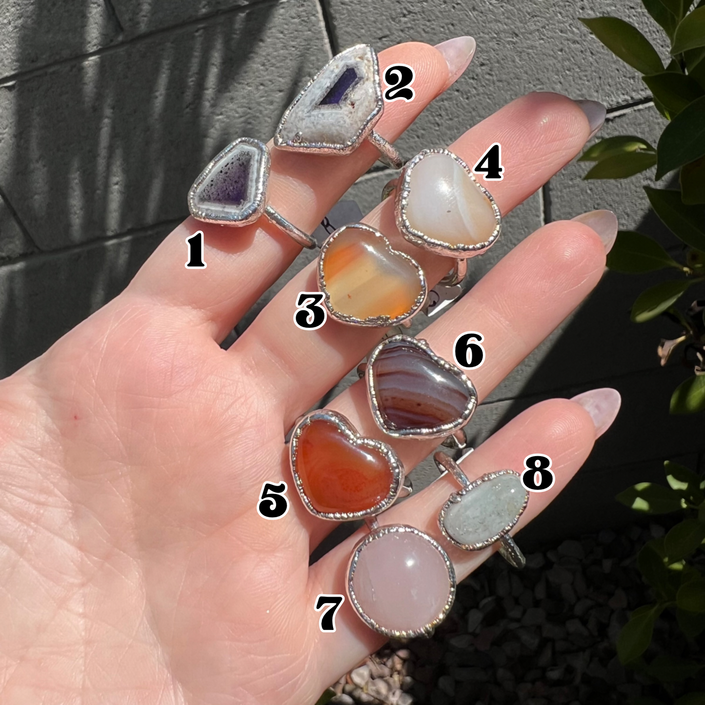 SILVER RINGS sizes 8 to 9