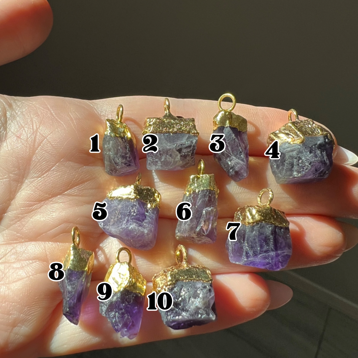 Amethyst Nugget Necklace in Gold