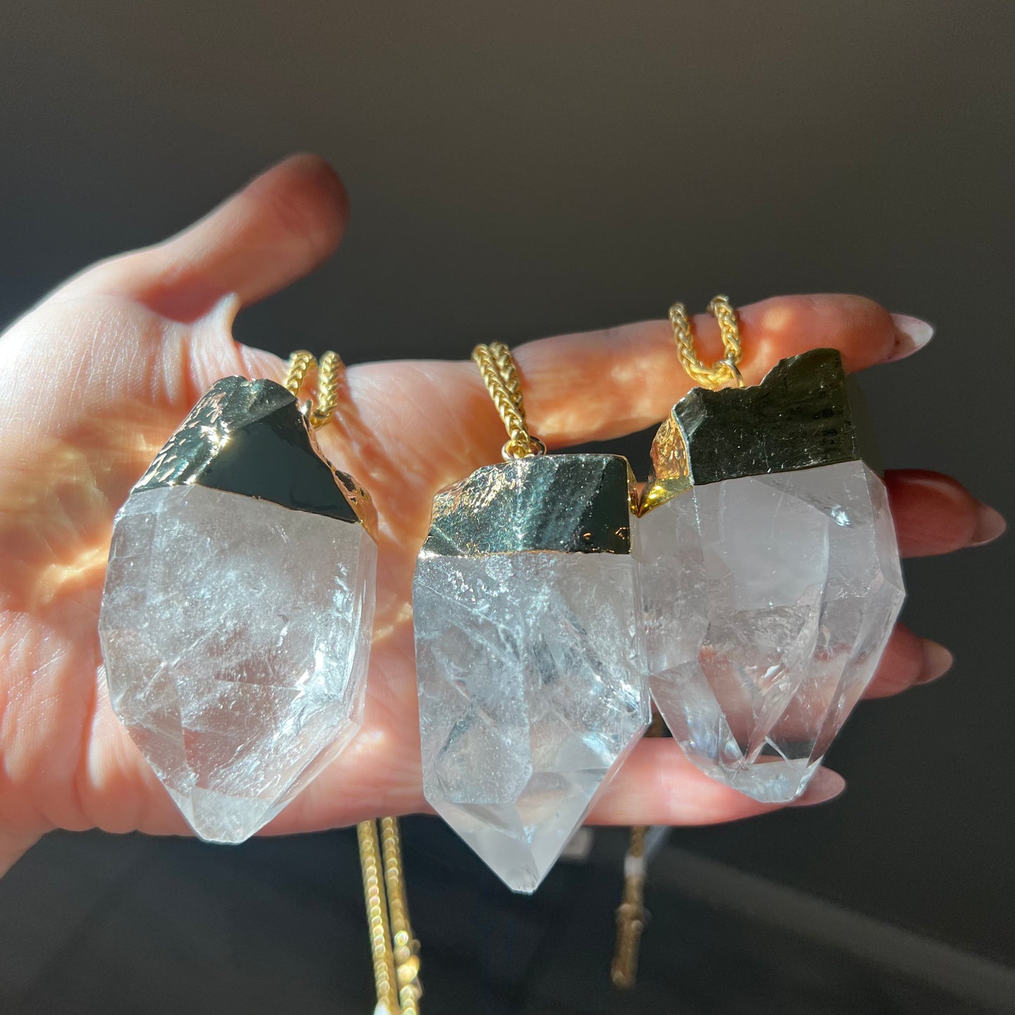Extra Large Brazilian Crystal Quartz Pendant