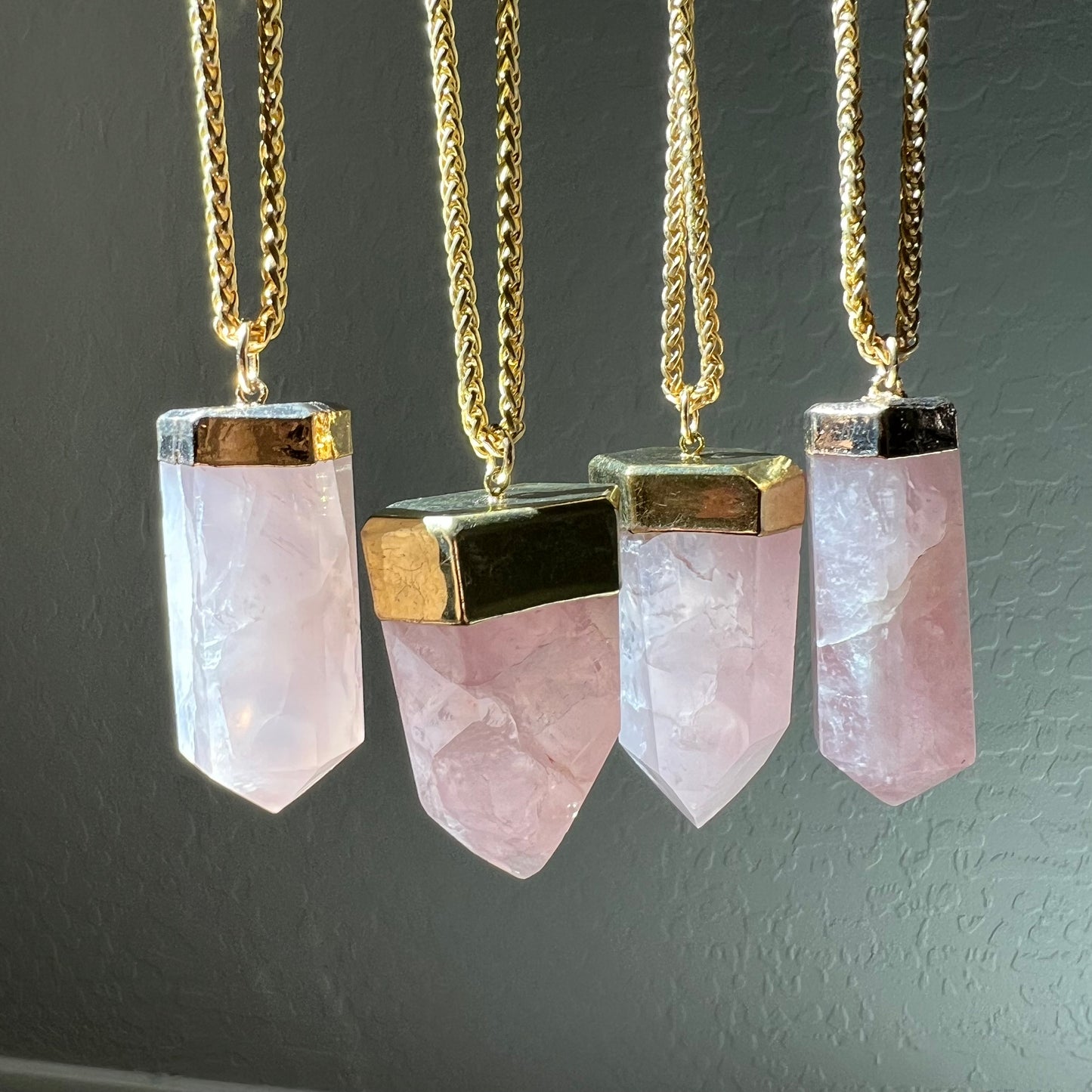 Extra Large Polished Rose Quartz Pendant