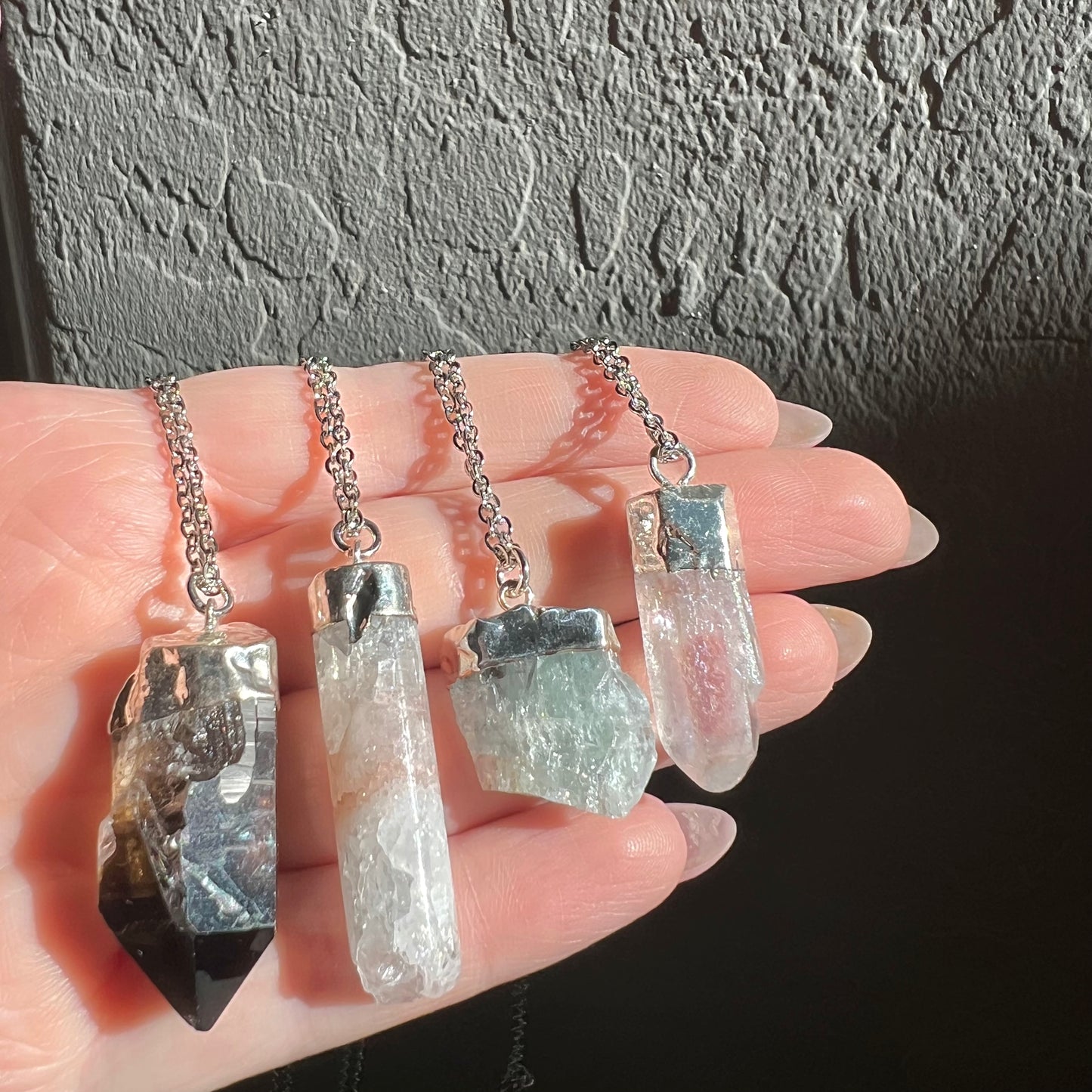 Aquamarine Nugget Necklace in Silver