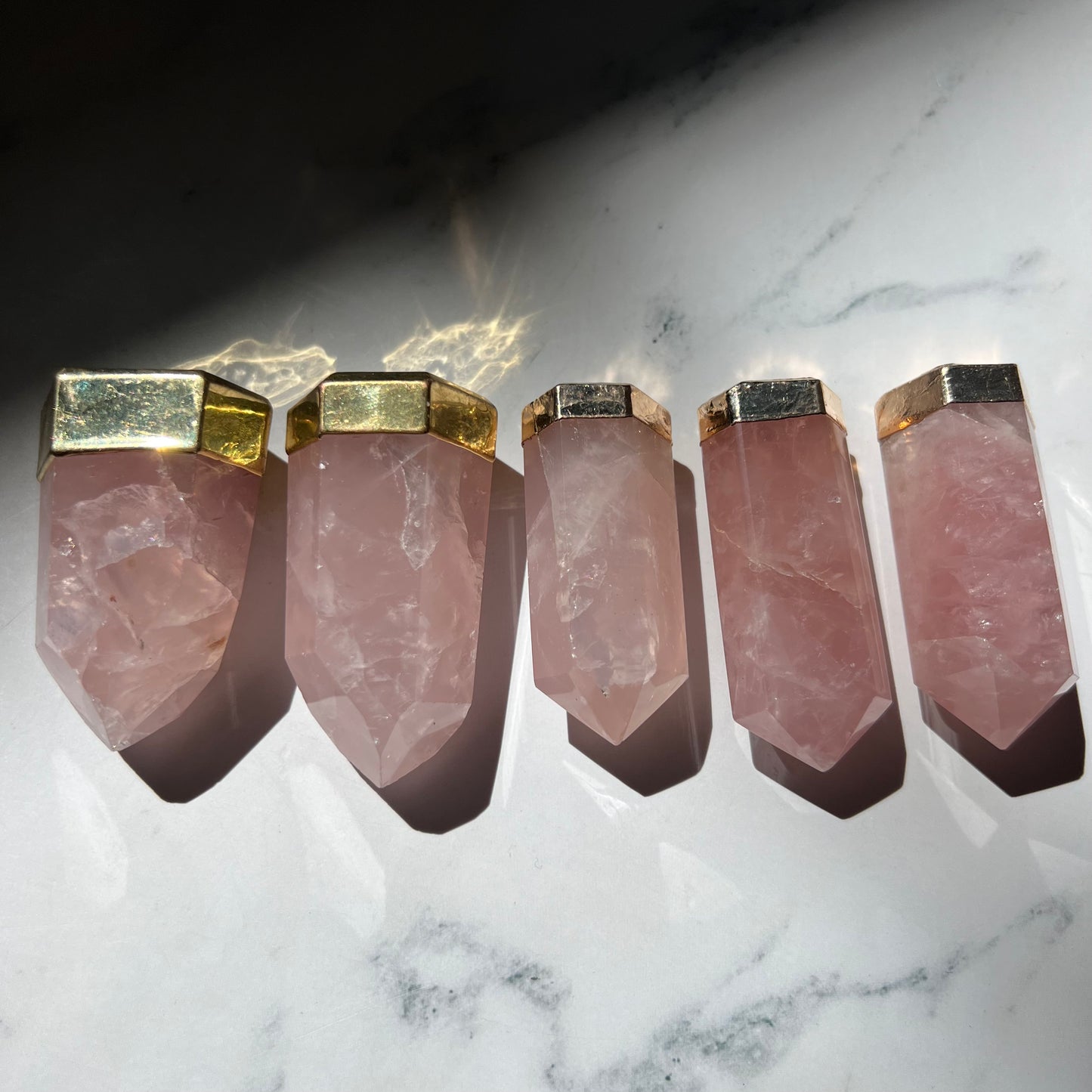 Extra Large Polished Rose Quartz Pendant