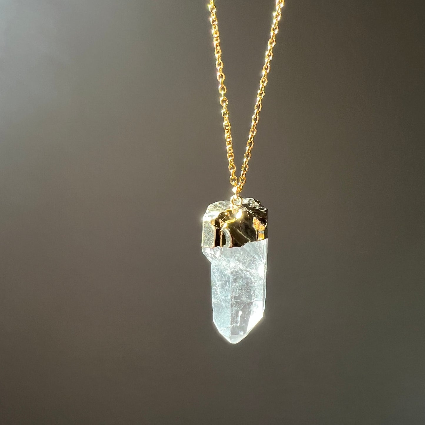 Geode Cylinder Pendant in Silver