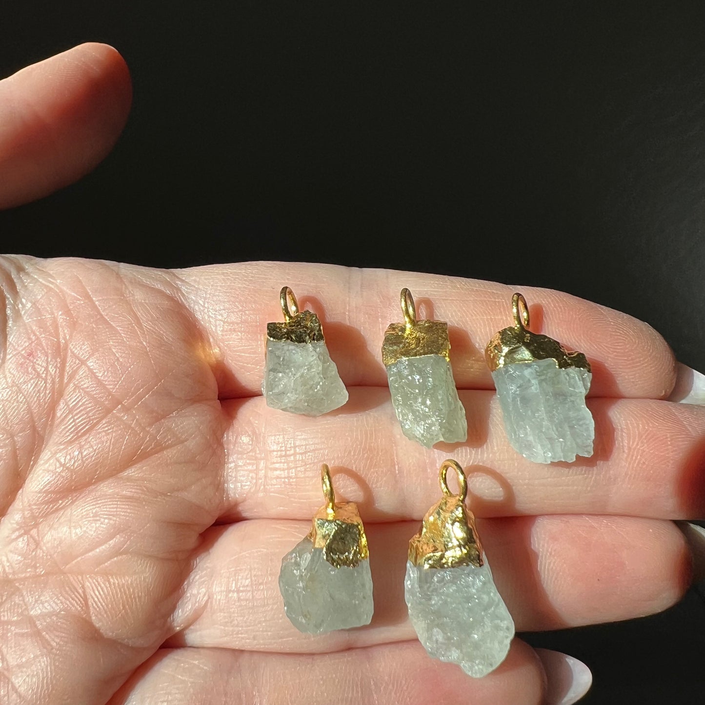 Aquamarine Nugget Necklace in Gold