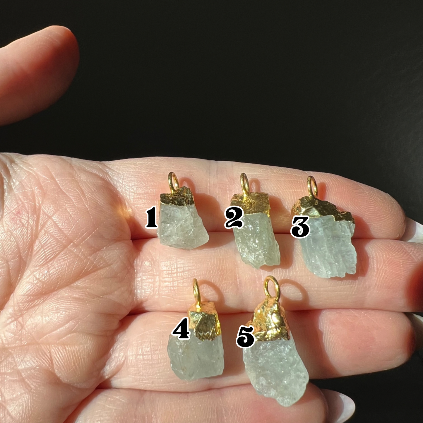 Aquamarine Nugget Necklace in Gold