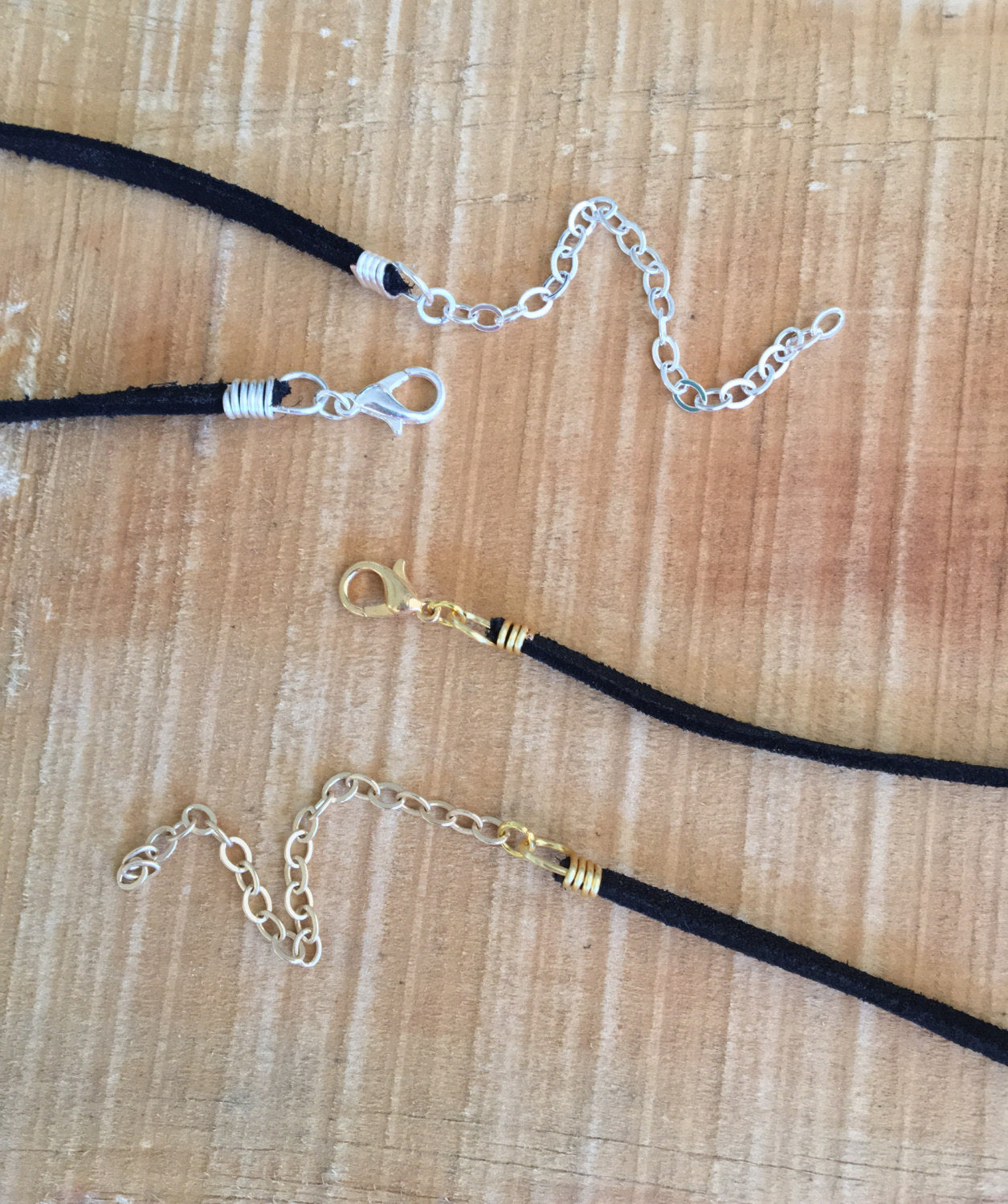 Crystal Choker on Black Suede, Rose Quartz, Citrine, Amethyst, Crystal Quartz
