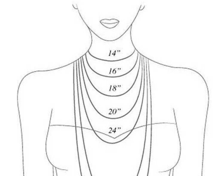 Necklace Size Chart,This delicate y necklace features a dainty crystal point in your choice of rose quartz, smoky quartz, amethyst, rainbow fluorite or crystal quartz. A perfect everyday necklace, and also great for layering!
