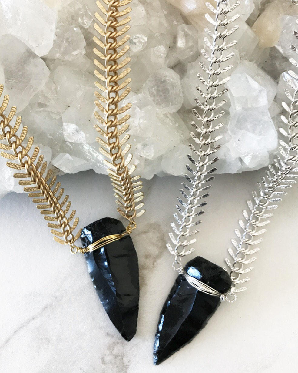 Arrowhead Necklace Obsidian, Gold Statement Choker, Black Arrowhead Necklace, Arrowhead Pendant, Arrowhead Necklace Silver, Gold Boho Choker