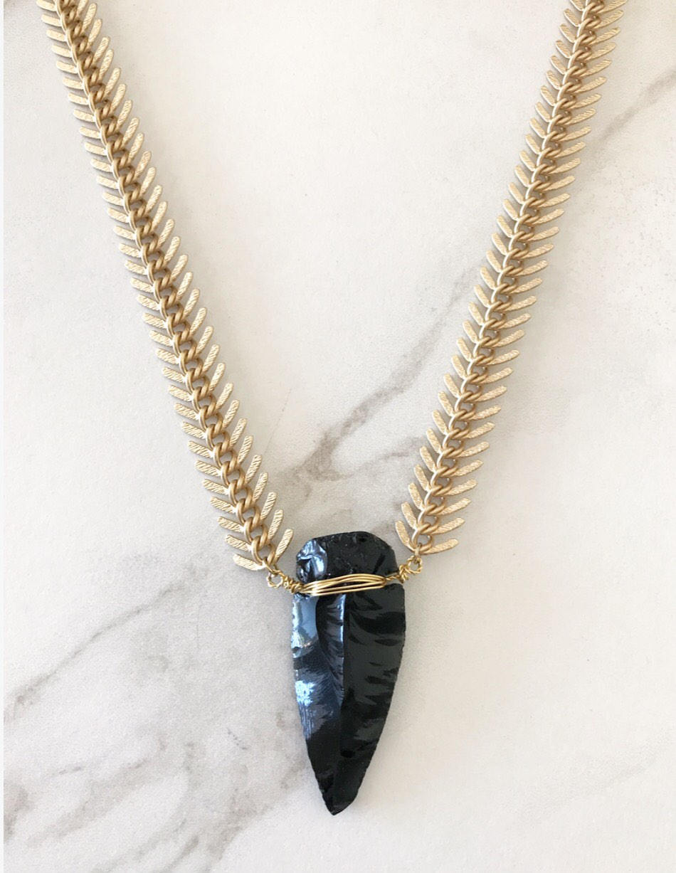 Arrowhead Necklace Obsidian, Gold Statement Choker, Black Arrowhead Necklace, Arrowhead Pendant, Arrowhead Necklace Silver, Gold Boho Choker