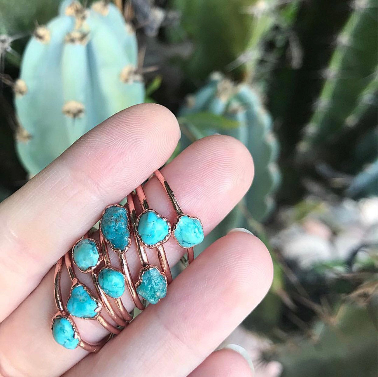 Turquoise Raw Stone Ring, Stackable, Birthstone Jewelry, Dainty December Birthstone Ring, Raw Ring, Healing Stone Ring, Birthstone Gems