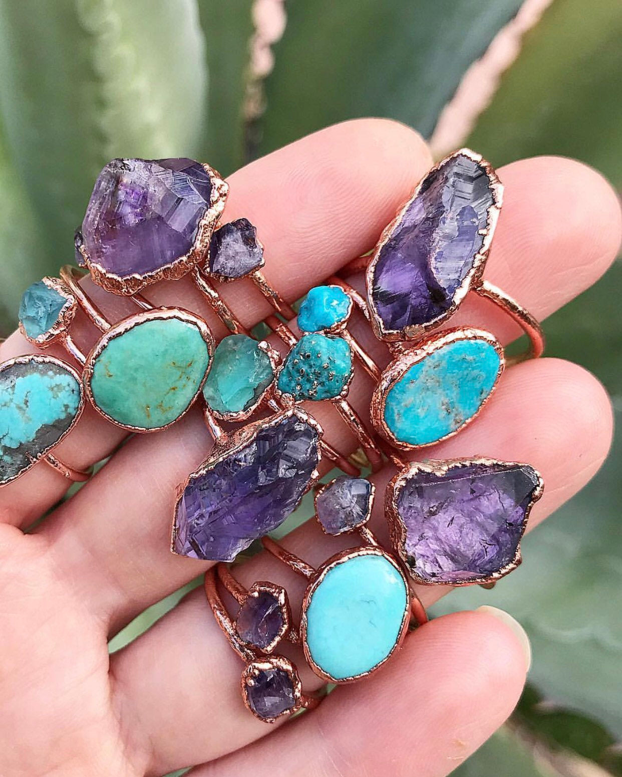 Turquoise Raw Stone Ring, Stackable, Birthstone Jewelry, Dainty December Birthstone Ring, Raw Ring, Healing Stone Ring, Birthstone Gems