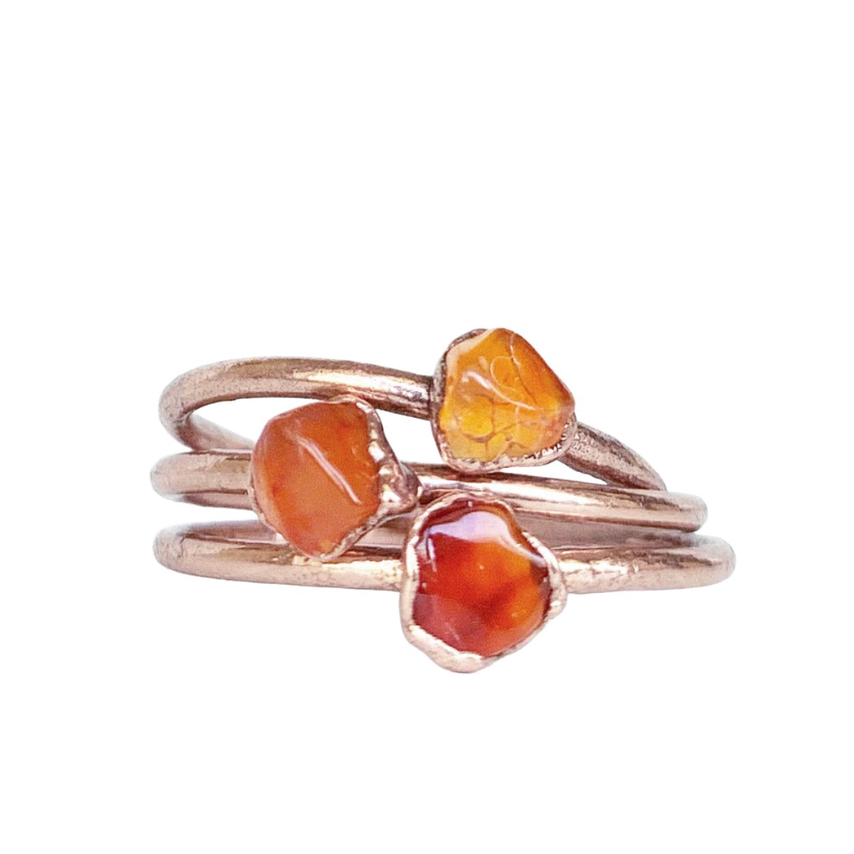 Dainty Carnelian Stone Ring, Delicate Healing Crystal Jewelry, Tiny Carnelian Crystal Ring, Healing Crystal Gift, Raw Stone Stacking Ring
