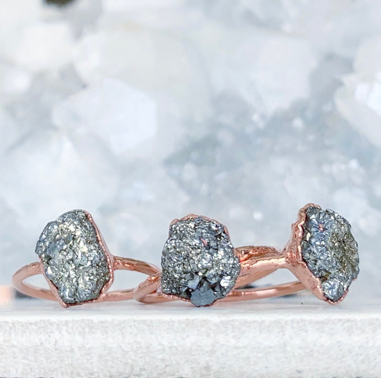 Raw Pyrite Ring, Rough Pyrite Nugget Ring, Leo Birthstone Ring, Leo Natural Birthstone Jewelry, August Birthday Gift for Her