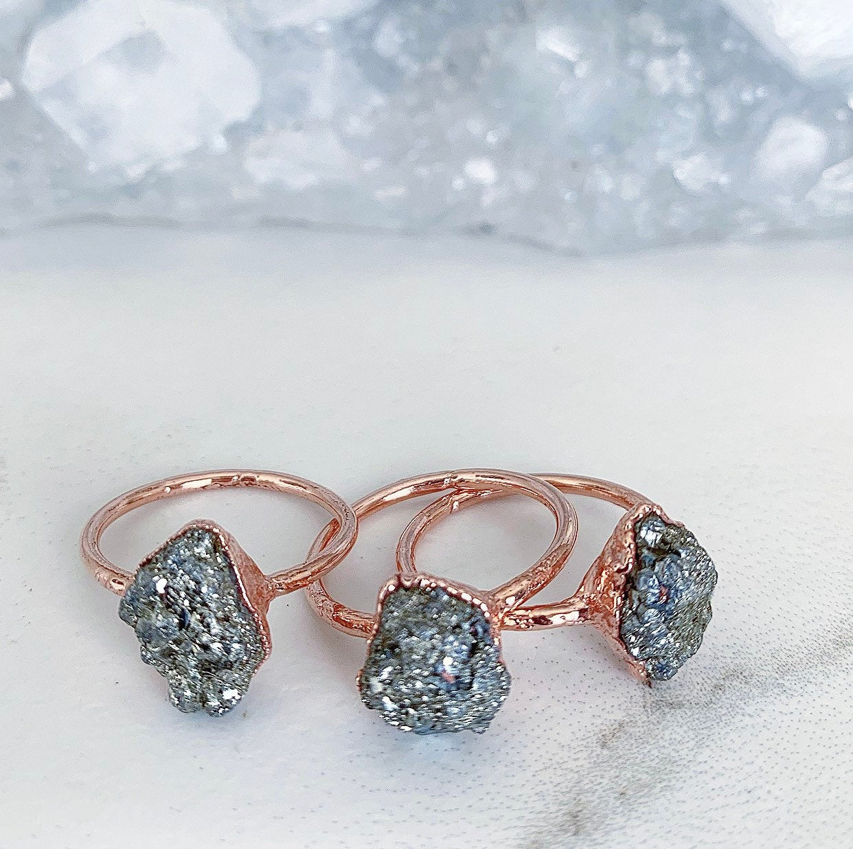 Raw Pyrite Ring, Rough Pyrite Nugget Ring, Leo Birthstone Ring, Leo Natural Birthstone Jewelry, August Birthday Gift for Her