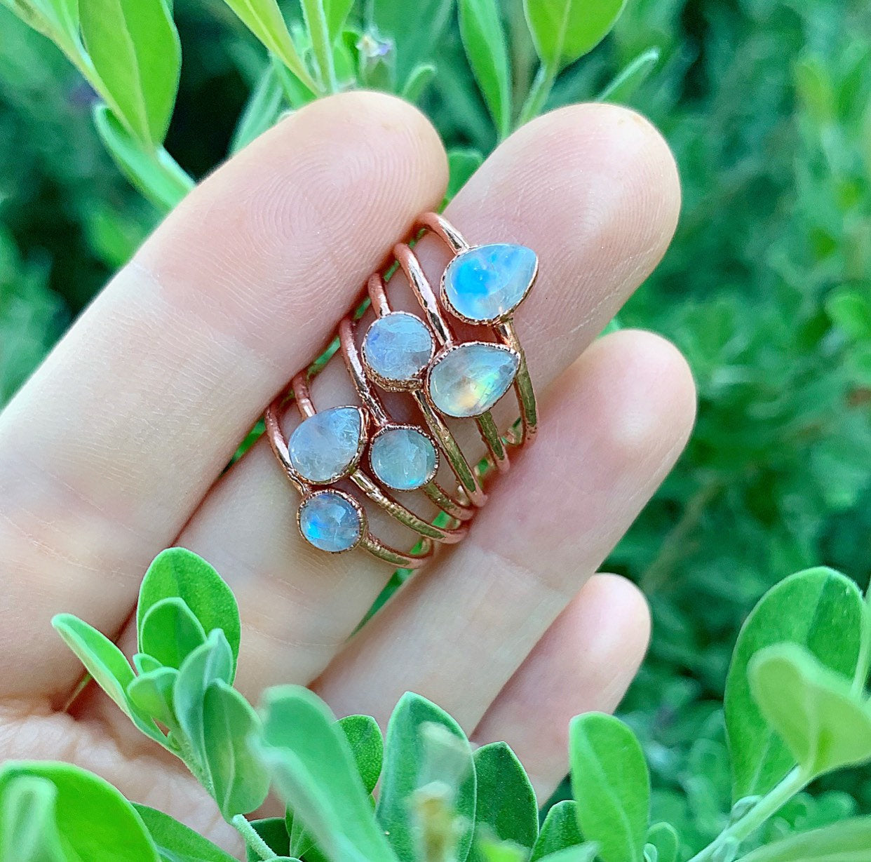 Moonstone Stacking Ring, Dainty June Birthstone Ring, Teardrop Moonstone Ring, Healing Stone Ring, Tiny Stone Ring, Raw Gemstone Ring
