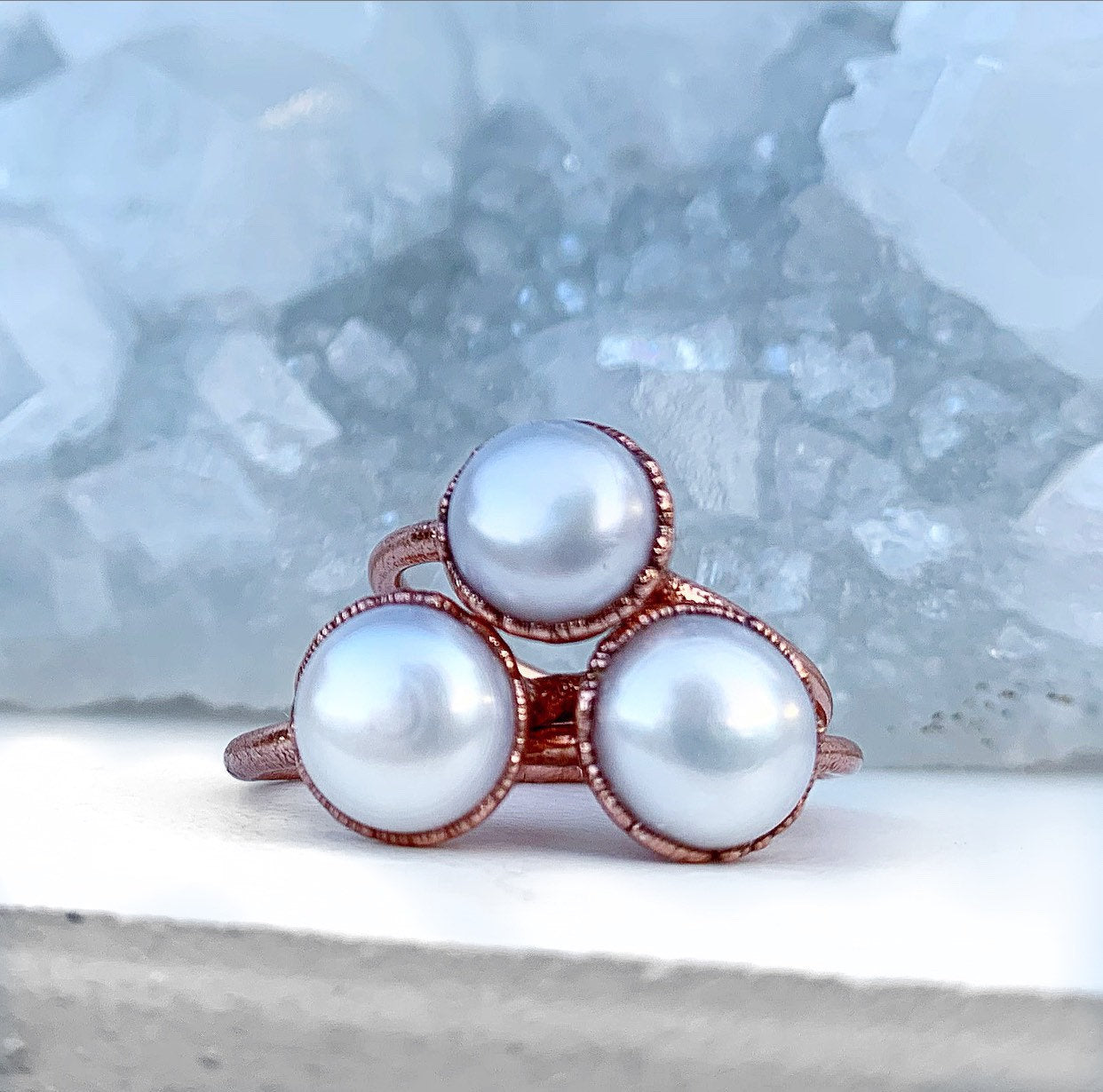 Natural Pearl Ring, June Birthstone Ring, June Birthstone Jewelry Gifts for Her, Organic Style Ring, Raw Pearl Ring