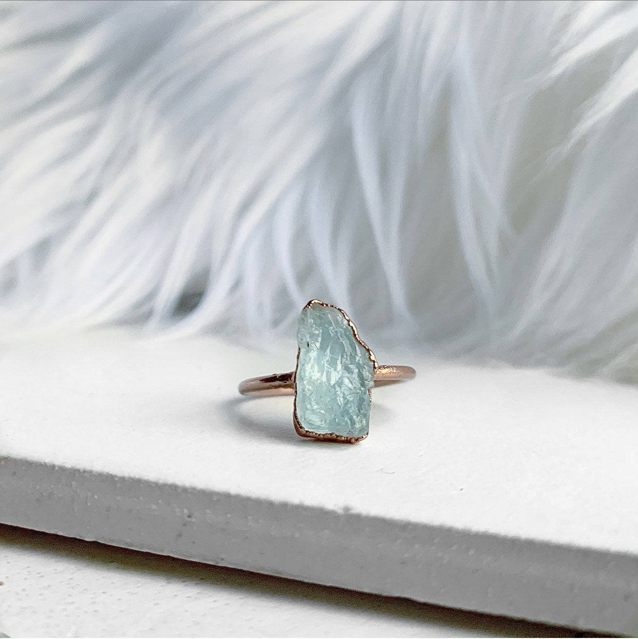 Raw Aquamarine Ring