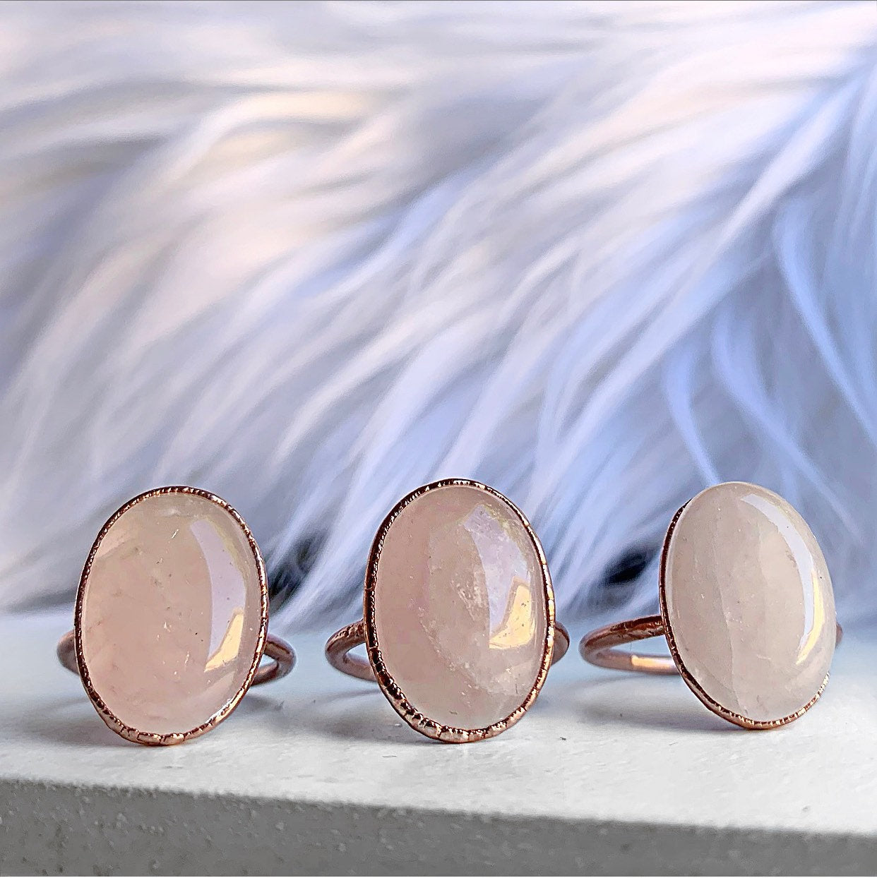 Rose Quartz Oval Ring, Rose Quartz Crystal Statement Ring, Oval Gemstone Ring, Large Raw Stone Ring, Love Stone Ring