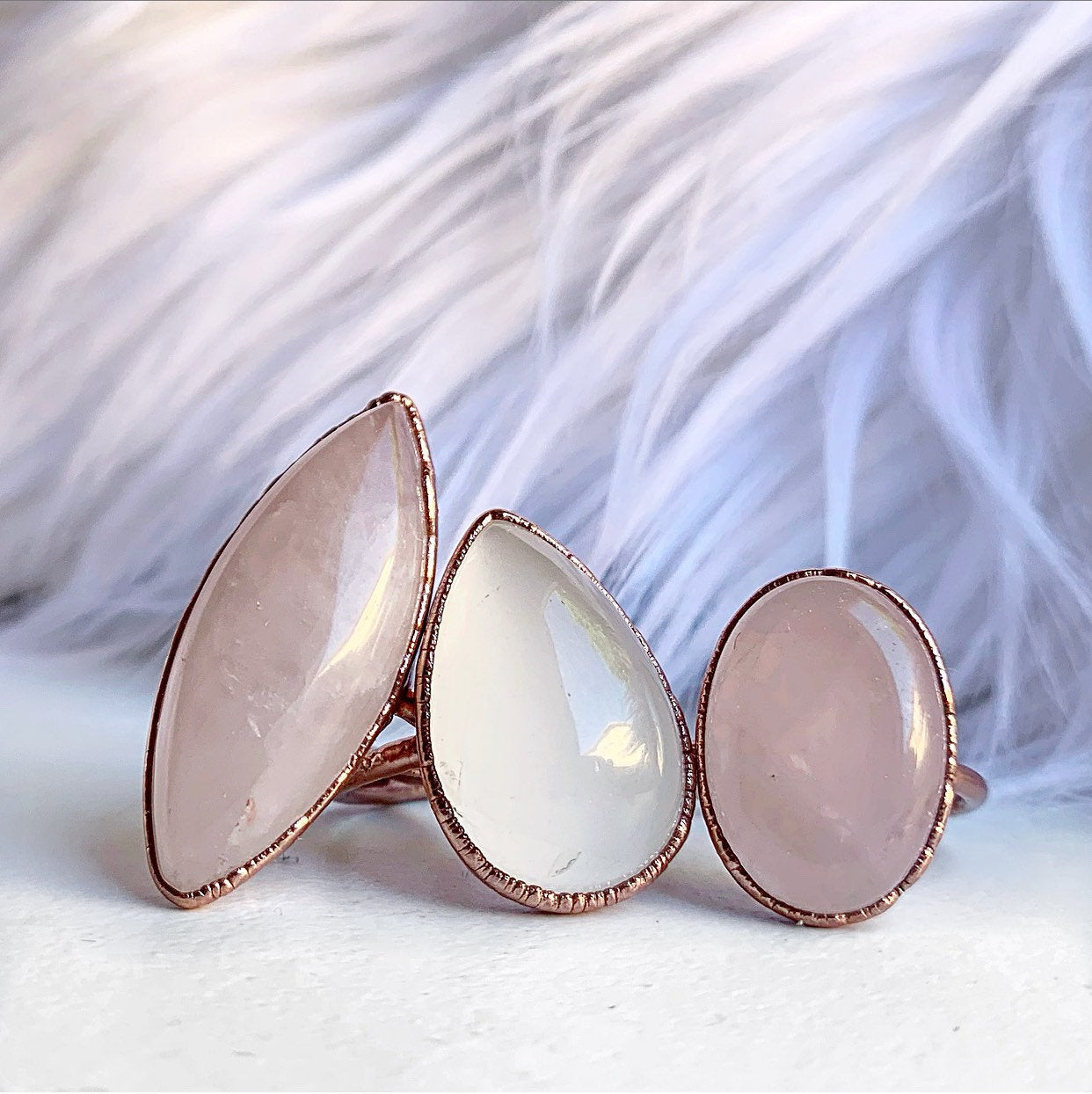 Rose Quartz Oval Ring, Rose Quartz Crystal Statement Ring, Oval Gemstone Ring, Large Raw Stone Ring, Love Stone Ring