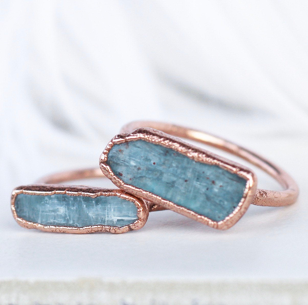 Horizontal Blue Kyanite Blade Ring