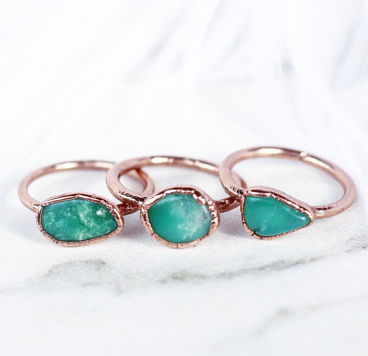 Raw Chrysoprase Ring