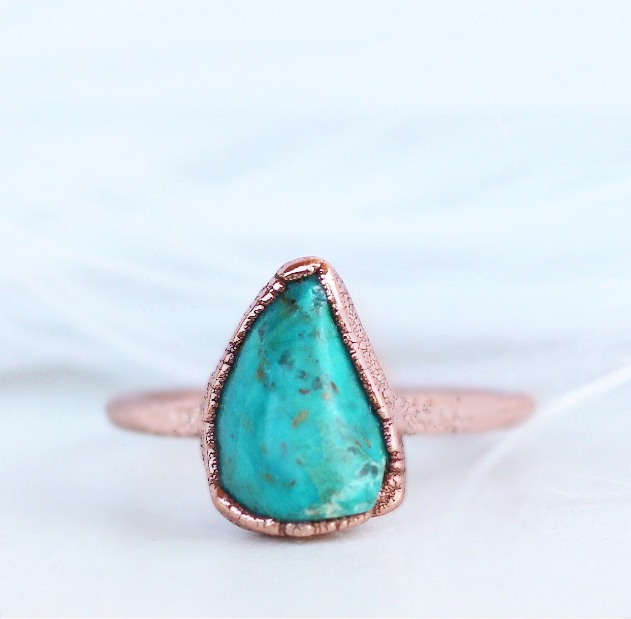 Raw Chrysocolla Copper Stacking Ring