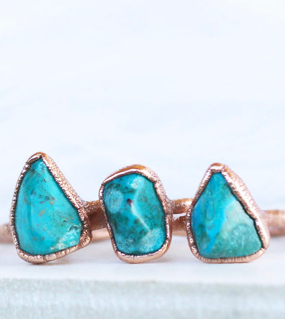 Raw Chrysocolla Copper Stacking Ring