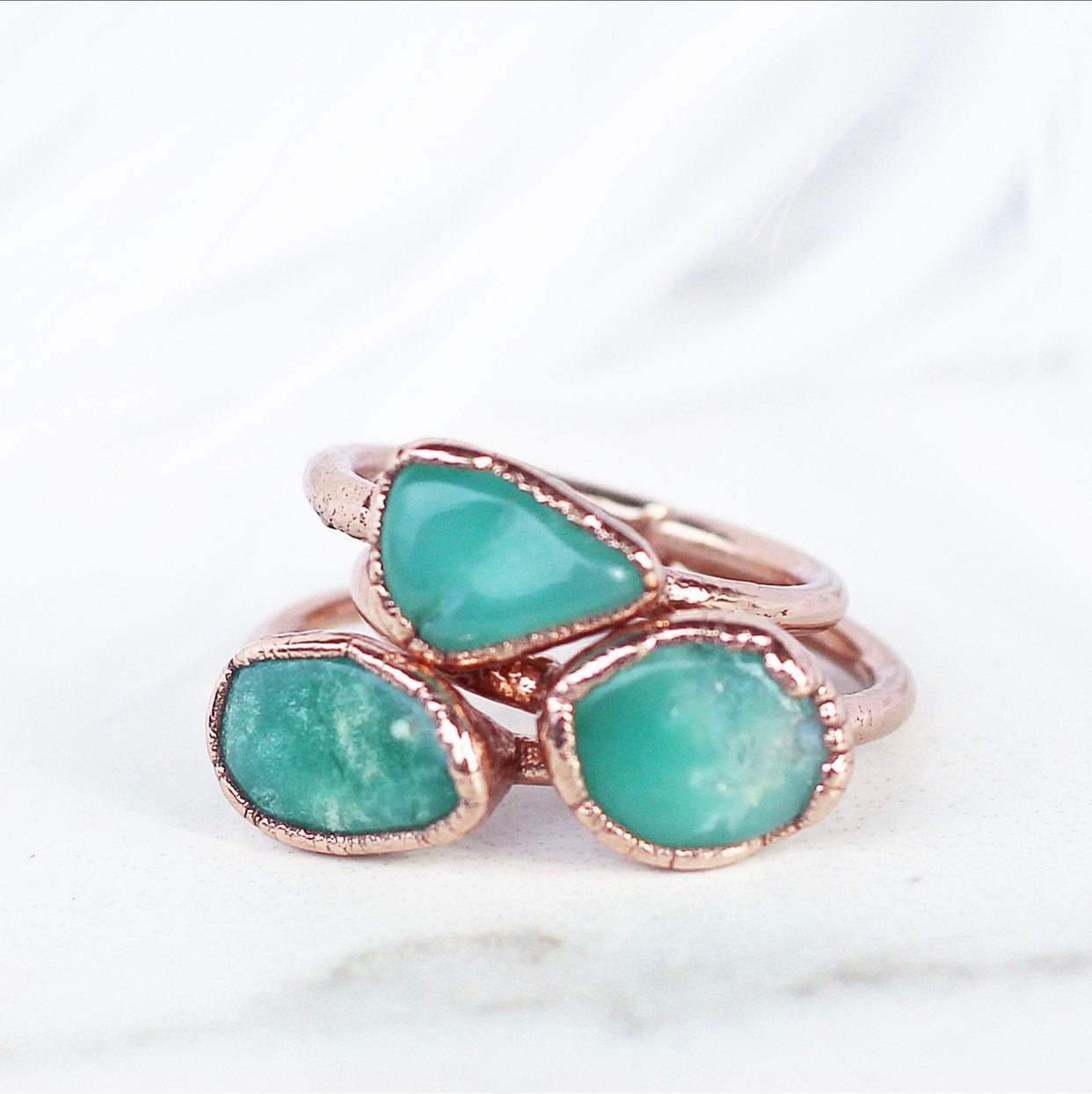 Raw Chrysoprase Ring