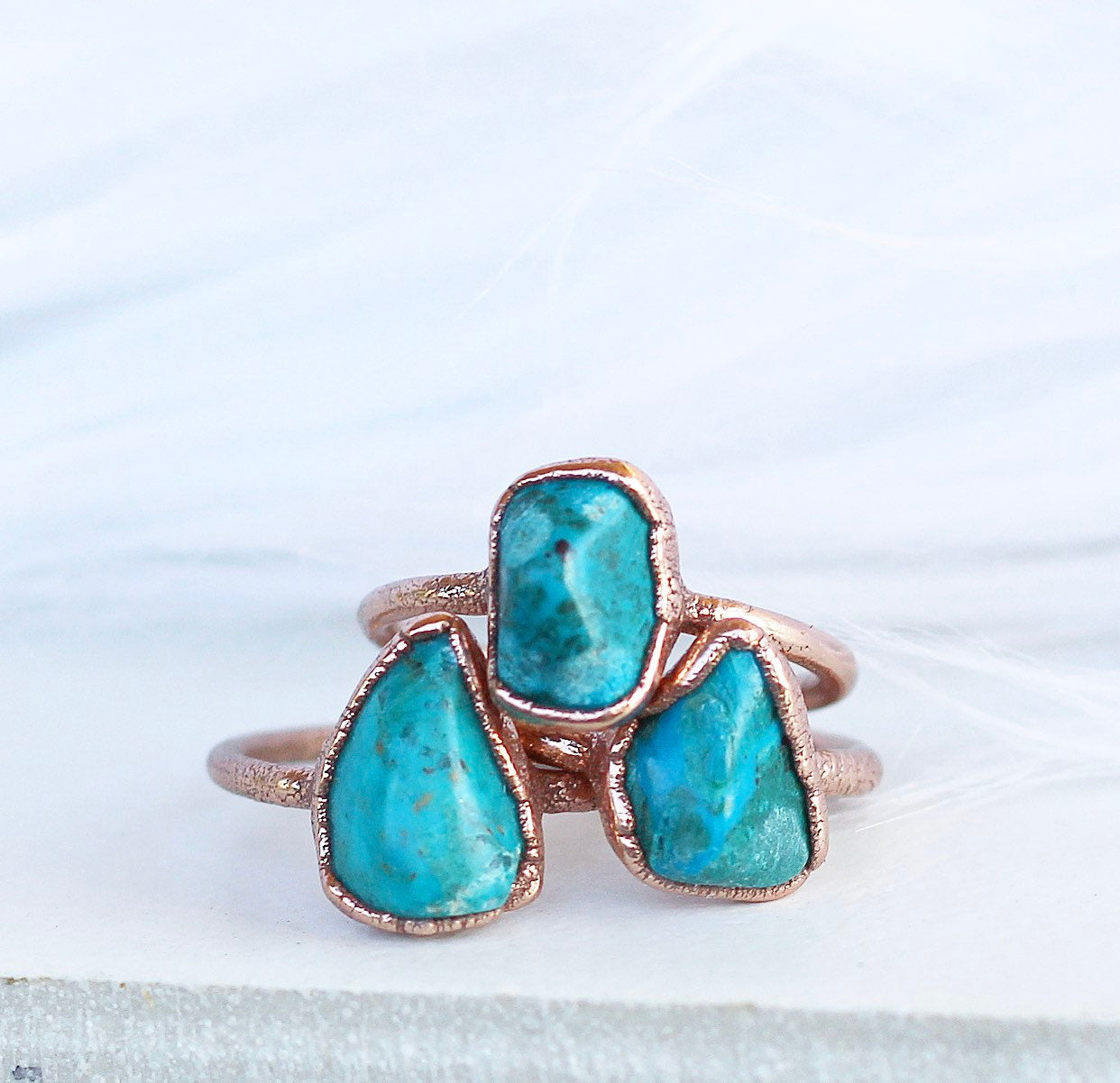 Raw Chrysocolla Copper Ring